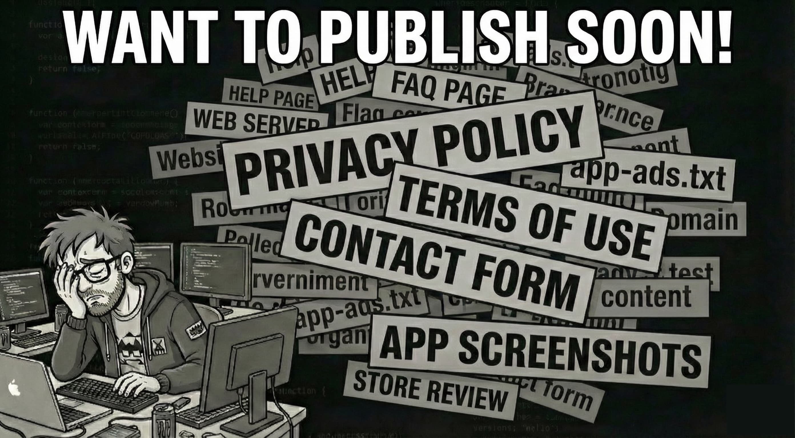 Screenshot of a solo founder building a website